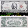 Image 1 : 1963 $2 Red seal United States Note Signatures Granahan/Dillon Grades Gem++ CU