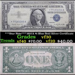 ***Star Note*** 1957A $1 Blue Seal Silver Certificate Grades vf++