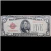 Image 2 : 1928B $5 Red Seal United States Note Signatures Julian & Morganthau Grades vf++