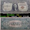 Image 1 : 1935A $1 Silver Certificate Hawaii WWII Emergency Currency Grades f, fine