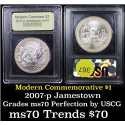 2007-p Jamestown Modern Commem Dollar $1 Graded ms70, Perfection By USCG