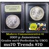 Image 1 : 2007-p Jamestown Modern Commem Dollar $1 Graded ms70, Perfection By USCG