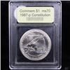 Image 2 : 1987-p Constitution Bicentennial Modern Commem Dollar $1 Graded ms70, Perfection By USCG