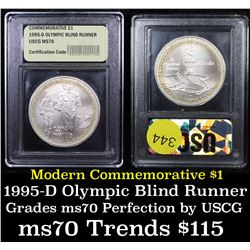 1995-d Olympics Paralympics Modern Commem Dollar $1 Graded ms70, Perfection By USCG