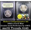 Image 1 : 1995-s Civil War Modern Commem Half Dollar 50c Graded ms70, Perfection By USCG