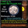 Image 1 : ***Auction Highlight*** Uncirculated Lincoln 1c roll, 1967-p 50 pcs Grades (fc)