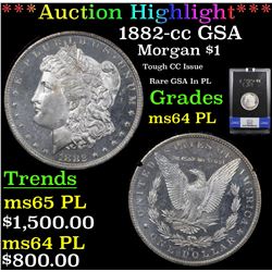 ***Auction Highlight*** NGC 1882-cc GSA Holder Morgan Dollar $1 Graded ms64 pl By NGC (fc)