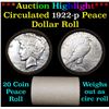 Image 1 : ***Auction Highlight*** Full solid date 1922-p Peace silver dollar roll (fc)