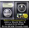 Image 1 : Proof 1991-1995-w WWII Modern Commem Dollar $1 Graded GEM++ Proof Deep Cameo By USCG