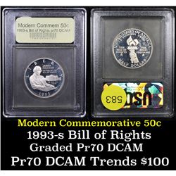 Proof 1993-s Bill of Rights Modern Commem Half Dollar 50c Graded GEM++ Proof Deep Cameo By USCG