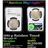 Image 1 : ***Auction Highlight*** 1881-p Rainbow Toned Morgan Dollar $1 Graded ms64 By NGC (fc)