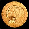 Image 2 : ***Auction Highlight*** 1911-s Gold Indian Half Eagle $5 Graded Select Unc By USCG (fc)