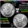 Image 1 : ***Auction Highlight*** 1882-p Morgan Dollar $1 Graded GEM Unc PL By USCG (fc)