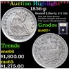 Image 1 : ***Auction Highlight*** 1856-p Seated Liberty Half Dime 1/2 10c Graded GEM+ Unc By USCG (fc)