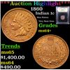Image 1 : ***Auction Highlight*** 1860 Indian Cent 1c Graded Choice+ Unc By USCG (fc)