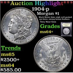 ***Auction Highlight*** 1904-p Morgan Dollar $1 Graded Choice+ Unc By USCG (fc)