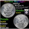 Image 1 : ***Auction Highlight*** 1904-p Morgan Dollar $1 Graded Choice+ Unc By USCG (fc)