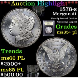 ***Auction Highlight*** 1878-s Morgan Dollar $1 Graded GEM+ PL By USCG (fc)