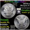 Image 1 : ***Auction Highlight*** 1878-s Morgan Dollar $1 Graded GEM+ PL By USCG (fc)