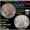 Image 1 : ***Auction Highlight*** 1881-s Rainbow Toned Morgan Dollar $1 Graded GEM++ Unc By USCG (fc)