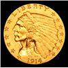 Image 2 : ***Auction Highlight*** 1914-d Gold Indian Quarter Eagle $2 1/2 Graded Select+ Unc By USCG (fc)