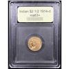 Image 4 : ***Auction Highlight*** 1914-d Gold Indian Quarter Eagle $2 1/2 Graded Select+ Unc By USCG (fc)