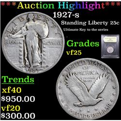 ***Auction Highlight*** 1927-s Standing Liberty Quarter 25c Graded vf+ By USCG (fc)