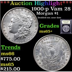 ***Auction Highlight*** 1900-p Vam 28 Morgan Dollar $1 Graded GEM+ Unc By USCG (fc)