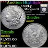 Image 1 : ***Auction Highlight*** 1893-p Morgan Dollar $1 Graded Select Unc By USCG (fc)