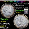 Image 1 : ***Auction Highlight*** 1893-p Rainbow Toned Barber Quarter 25c Graded Choice+ Unc By USCG (fc)