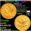 Image 1 : ***Auction Highlight*** 1893-cc Gold Liberty Half Eagle $5 Graded Select Unc By USCG (fc)