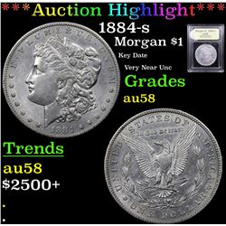 ***Auction Highlight*** 1884-s Morgan Dollar $1 Graded Choice AU/BU Slider By USCG (fc)