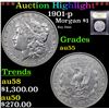 Image 1 : ***Auction Highlight*** 1901-p Morgan Dollar $1 Graded Choice AU By USCG (fc)