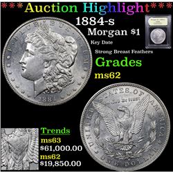 ***Auction Highlight*** 1884-s Morgan Dollar $1 Graded Select Unc By USCG (fc)