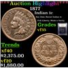Image 1 : ***Auction Highlight*** 1877 Indian Cent 1c Graded vf++ By USCG (fc)