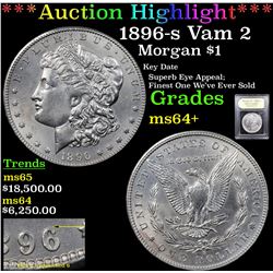 ***Auction Highlight*** 1896-s Vam 2 Morgan Dollar $1 Graded Choice+ Unc By USCG (fc)