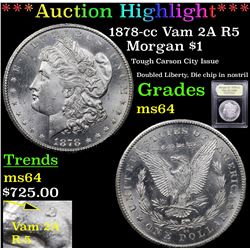 ***Auction Highlight*** 1878-cc Vam 2A R5 Morgan Dollar $1 Graded Choice Unc By USCG (fc)