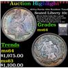 Image 1 : ***Auction Highlight*** 1870-p Fortin 101a Rainbow Toned Seated Liberty Dime 10c Graded Choice Unc B