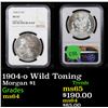Image 1 : NGC 1904-o Wild Toning Morgan Dollar $1 Graded ms64 By NGC
