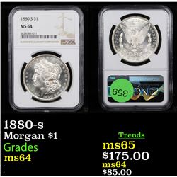 NGC 1880-s Morgan Dollar $1 Graded ms64 By NGC