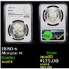 Image 1 : NGC 1880-s Morgan Dollar $1 Graded ms64 By NGC