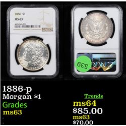 NGC 1886-p Morgan Dollar $1 Graded ms63 By NGC