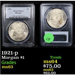 PCGS 1921-p Morgan Dollar $1 Graded ms63 By PCGS