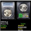 Image 1 : PCGS 1924-p Peace Dollar $1 Graded ms64 By PCGS
