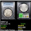 Image 1 : PCGS 1887-p Morgan Dollar $1 Graded ms63 By PCGS