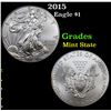 Image 1 : 2015 Silver Eagle Dollar $1 Grades Mint State