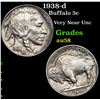 Image 1 : 1938-d Buffalo Nickel 5c Grades Choice AU/BU Slider