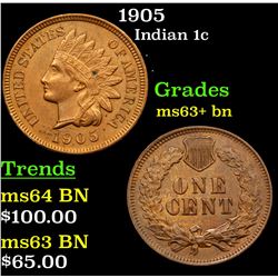 1905 Indian Cent 1c Grades Select+ Unc BN