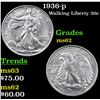 Image 1 : 1936-p Walking Liberty Half Dollar 50c Grades Select Unc