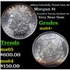 Image 1 : 1889-p Colorfully Toned Vam 49 Morgan Dollar $1 Grades Choice+ Unc